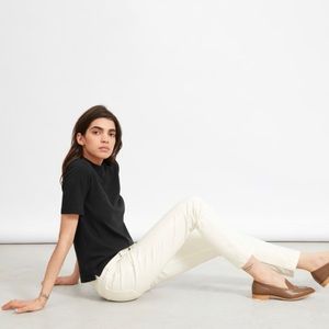 Everlane Cotton Mockneck Tee Black, XS